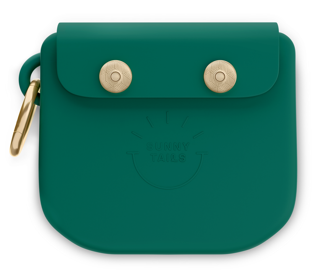 Meadow Green Snap Dog Treat Pouch | Dog Training Bag | Dog Bag for Treats | Carry Wet or Dry Treats | Silicone Pouch for Dog | Sunny Tails