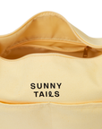 Sunny Tails Canvas Tote Bag | Butter Yellow Moon Bag | Yellow Travel Bag | Dumpling Bag