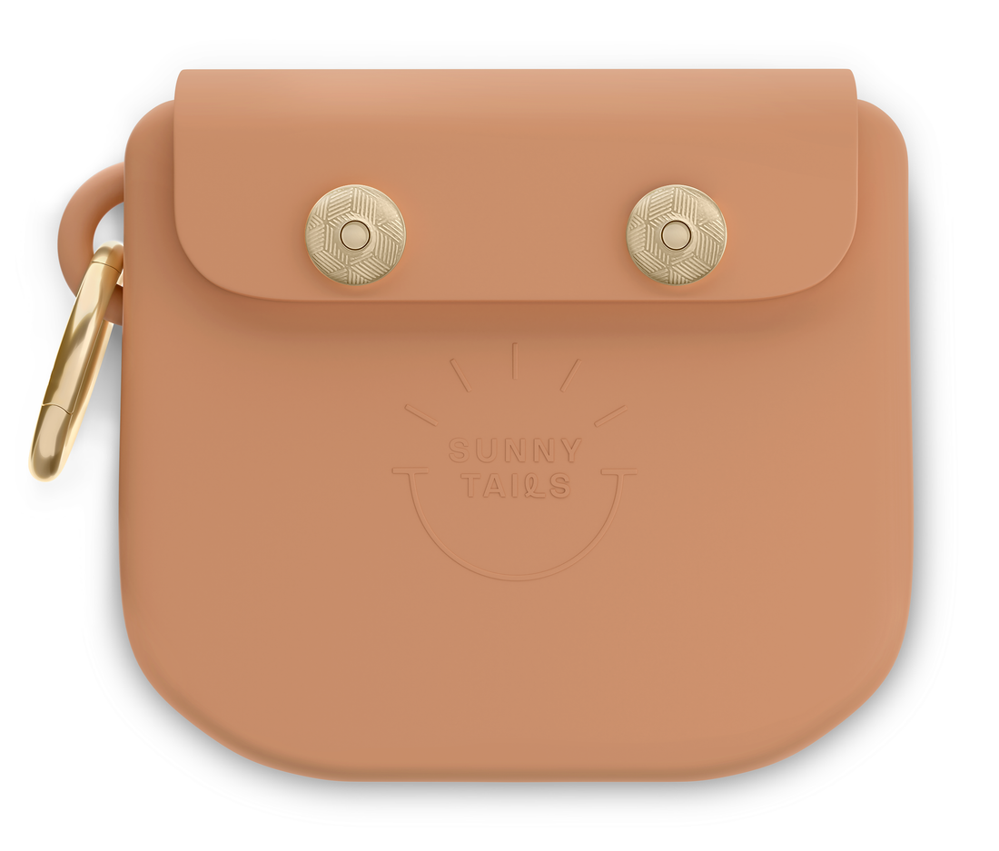 Chai Brown Snap Dog Treat Pouch | Dog Training Bag | Dog Bag for Treats | Carry Wet or Dry Treats | Silicone Pouch for Dog | Sunny Tails