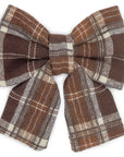 Cozy Cabin Flannel Dog Sailor Bow - SUNNY TAILS
