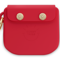 Cherry Red Snap Dog Treat Pouch | Dog Training Bag | Dog Bag for Treats | Carry Wet or Dry Treats | Silicone Pouch for Dog | Sunny Tails