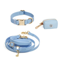 Malibu Blue Hands Free Leash | Cloud Waterproof Dog Collar | Waste Dog Poop Bag Dispenser