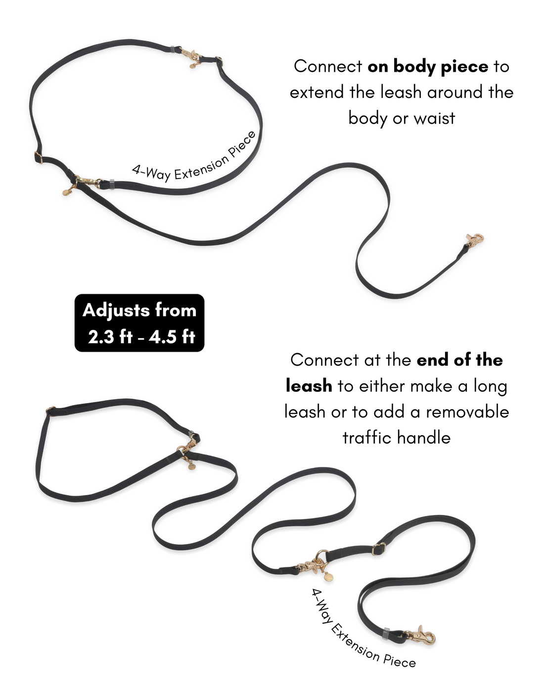 Mulberry Cloud Leash 4-Way Extension