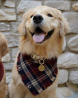 Winterberry Plaid Flannel Frayed Dog Bandana - SUNNY TAILS