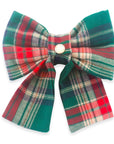 Green Tartan Flannel Dog Sailor Bow - SUNNY TAILS