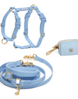 Malibu Blue Wide Hands Free Leash | Cloud Lite Harness | Waste Dog Poop Bag Dispenser