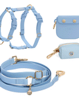 Malibu Blue Wide Hands Free Leash | Cloud Lite Harness | Snap Dog Treat Pouch | Waste Dog Poop Bag Dispenser