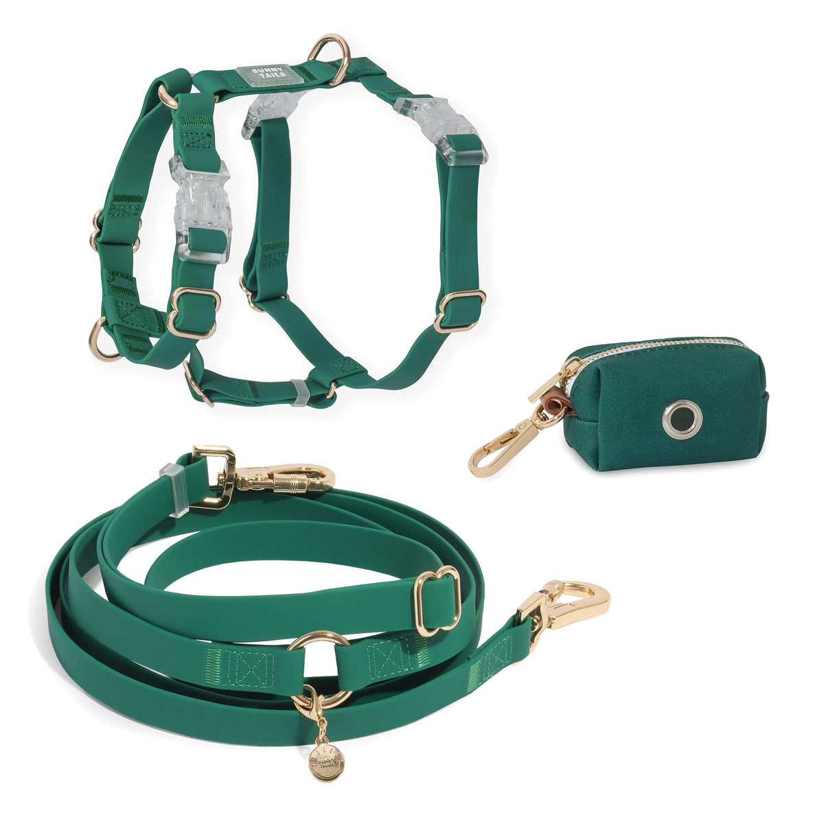 Dark green dog sales harness