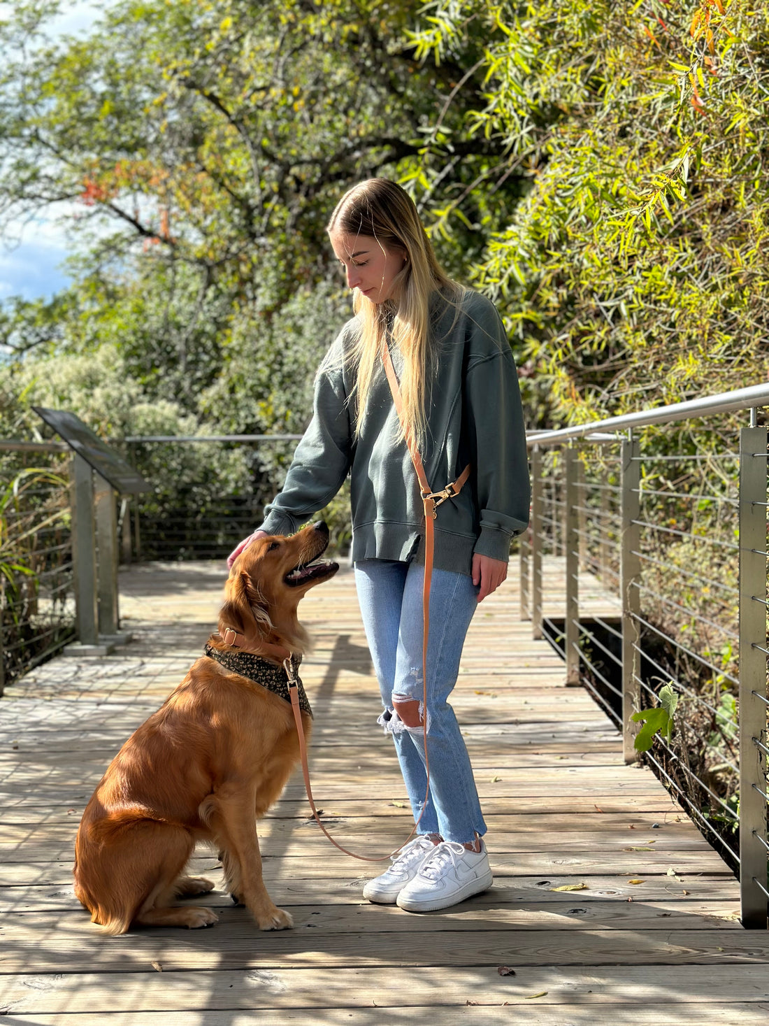 Chai Brown Convertible Hands Free Cloud Dog Leash | Multifunctional, Waterproof, and Lightweight Dog Leash | Shop Sunny Tails