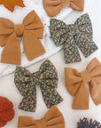 Autumn Florals Corduroy Dog Sailor Bow | Fall Dog Sailor Bow | Shop Sunny Tails