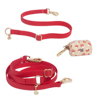 Cherry Red Wide Cloud Convertible Leash Extension Bundle 3/4"