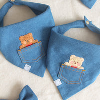 Indigo Blue Dog Bow Tie | Snap Over Collar Bow Tie | Shop Sunny Tails