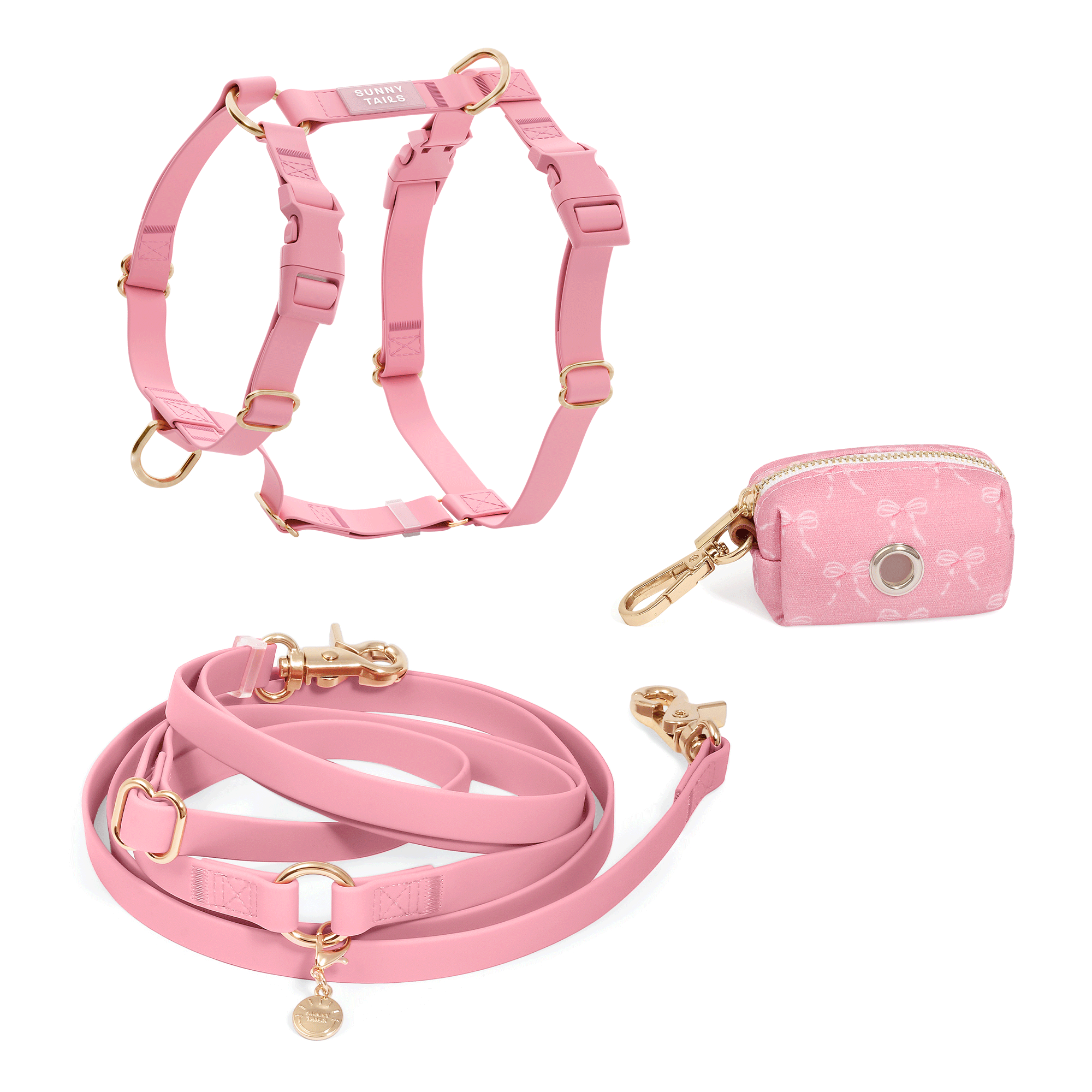 Perfect Pink Cloud Lite Dog Harness Bundle Hands Free Dog Leash