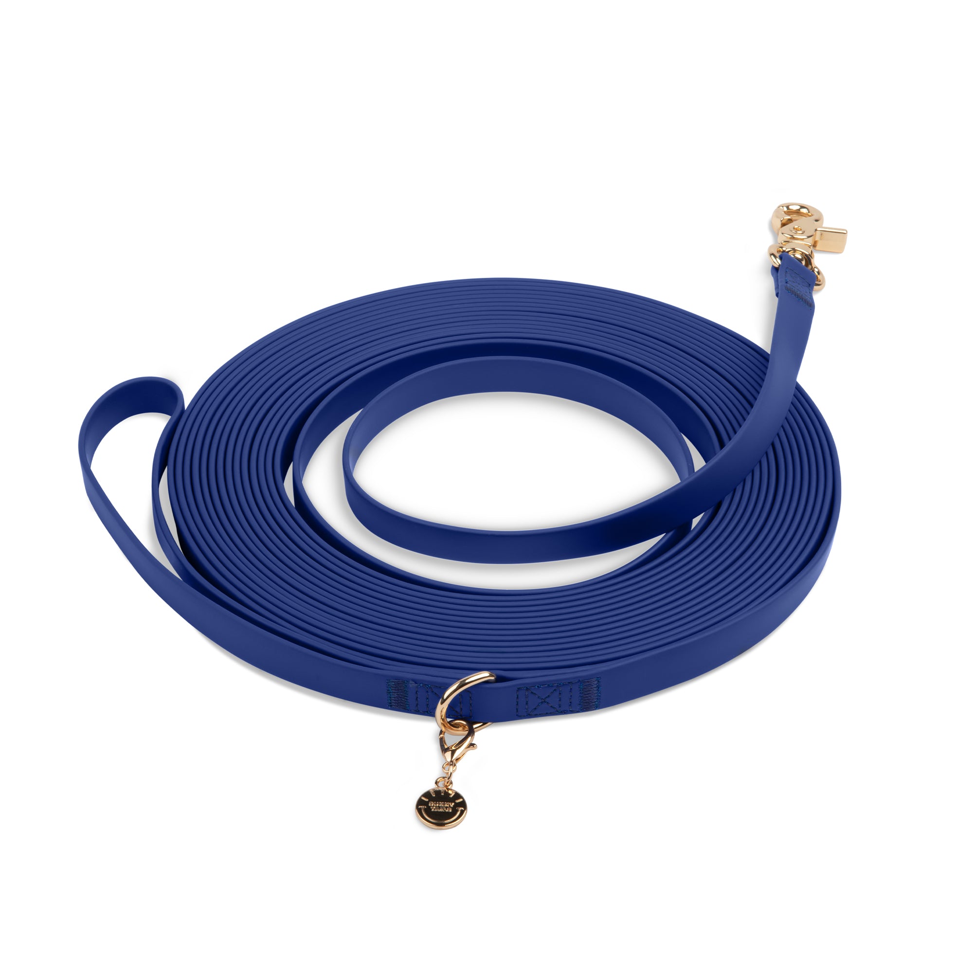 Signature Navy Waterproof Cloud 30 ft Long Line | Dark Blue Lightweight PVC Long Leash | Odor Proof, Stink Proof, and Durable Dog Lead