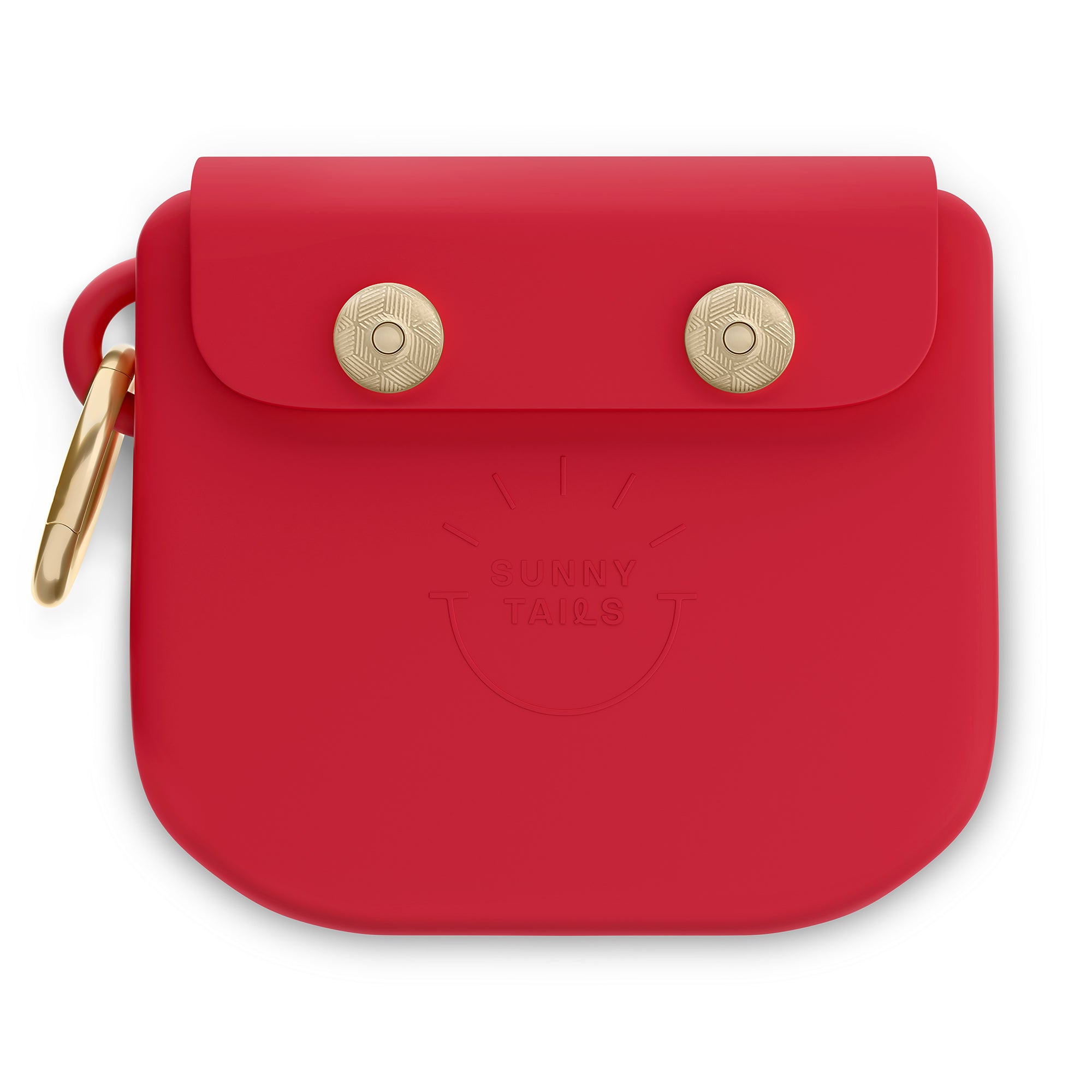 Cherry Red Snap Dog Treat Pouch | Dog Training Bag | Dog Bag for Treats | Carry Wet or Dry Treats | Silicone Pouch for Dog | Sunny Tails