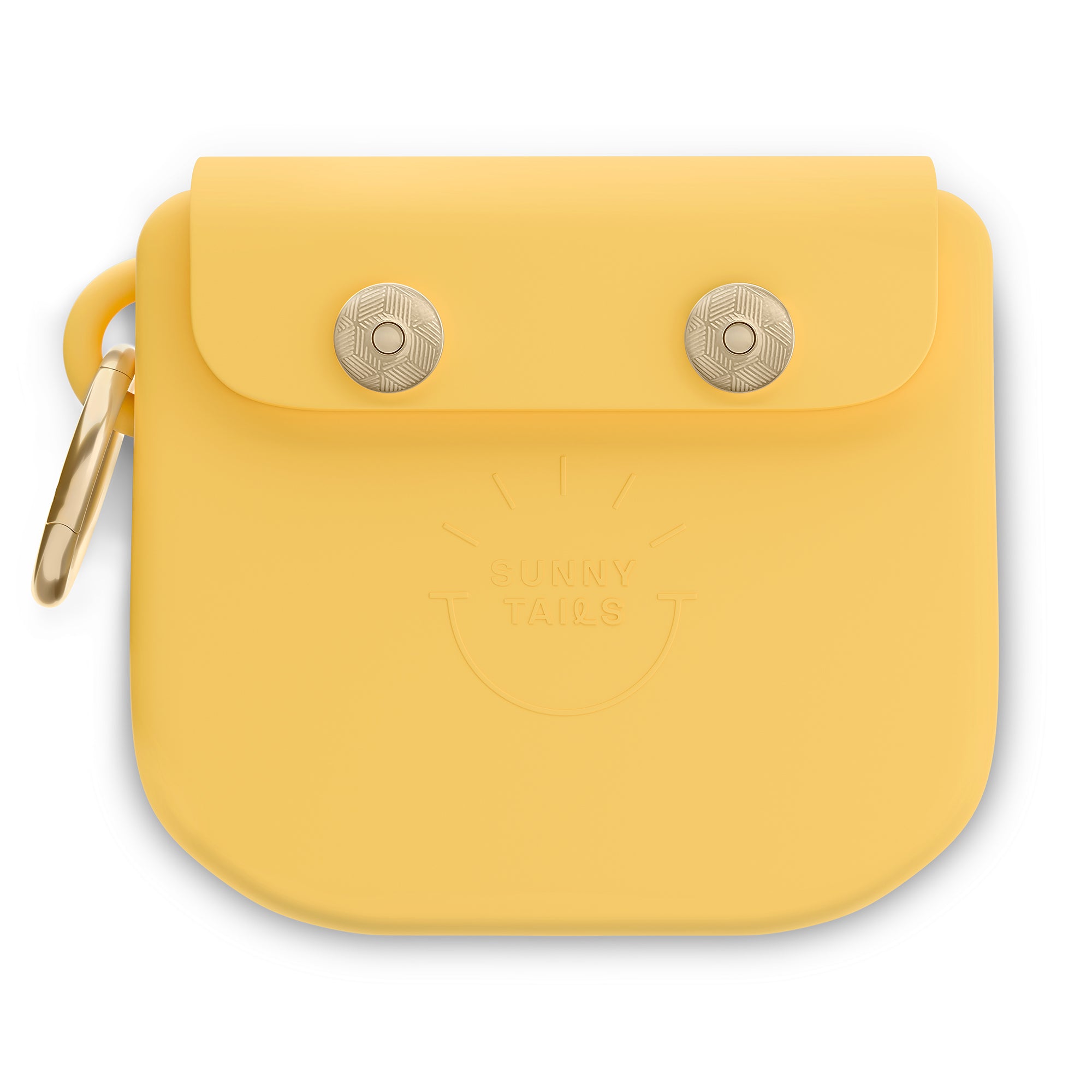 Dandelion Yellow Snap Dog Treat Pouch | Dog Training Bag | Dog Bag for Treats | Carry Wet or Dry Treats | Silicone Pouch for Dog | Sunny Tails