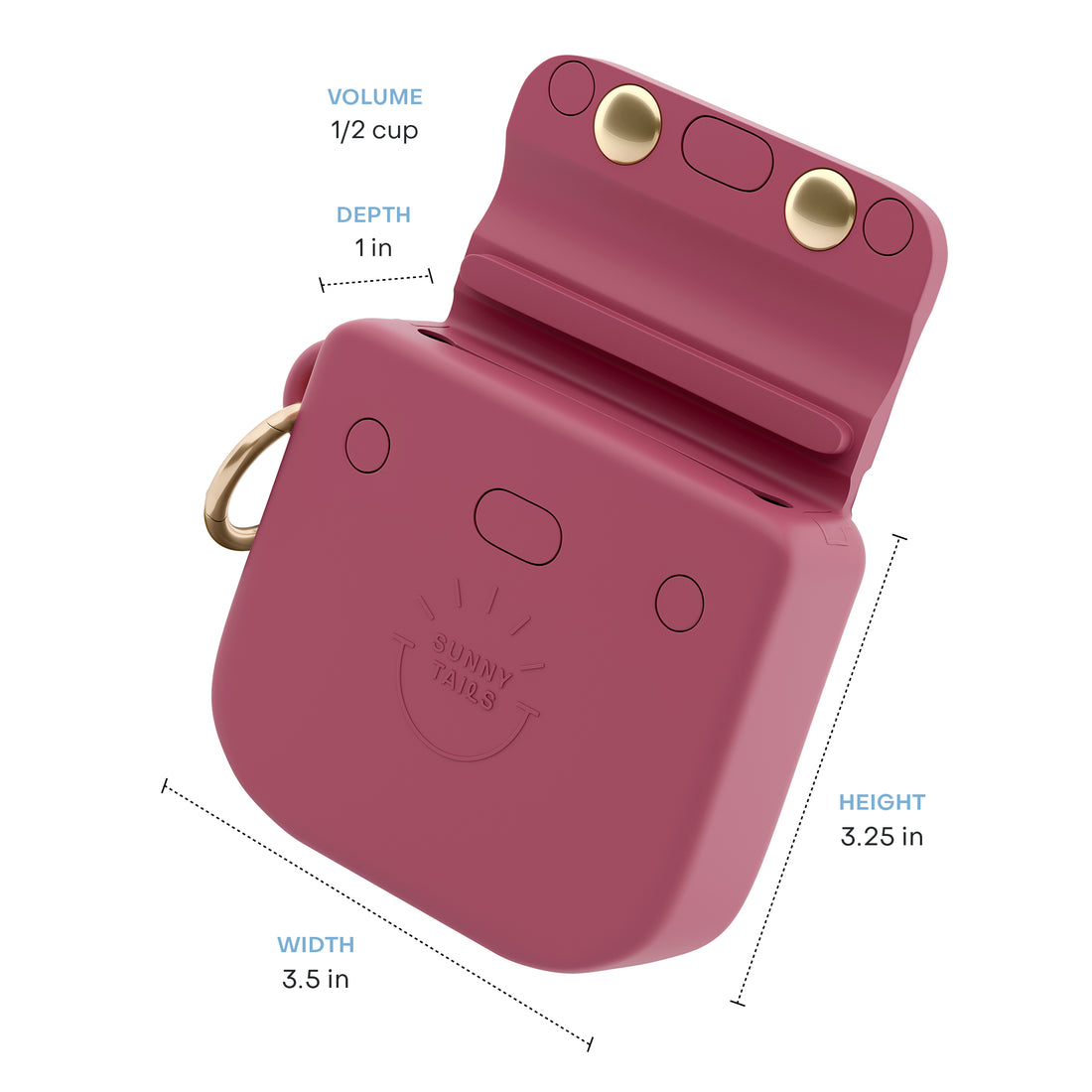 Mulberry Burgundy Snap Dog Treat Pouch | Dog Training Bag | Dog Bag for Treats | Carry Wet or Dry Treats | Silicone Pouch for Dog | Sunny Tails