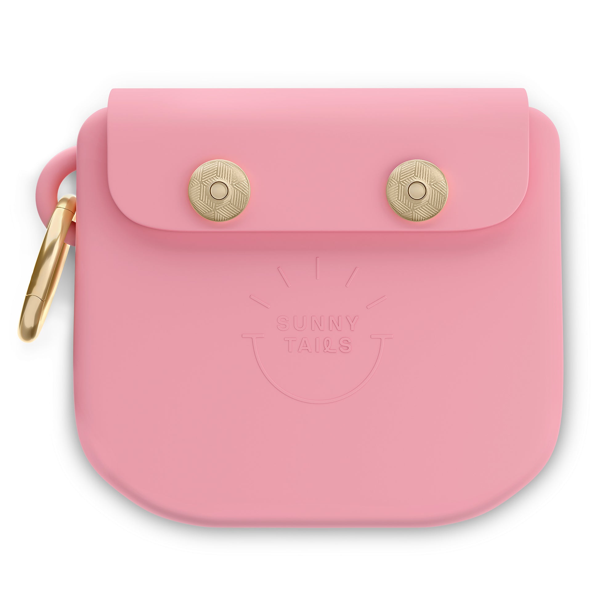 Perfect Pink Snap Dog Treat Pouch | Dog Training Bag | Dog Bag for Treats | Carry Wet or Dry Treats | Silicone Pouch for Dog | Sunny Tails