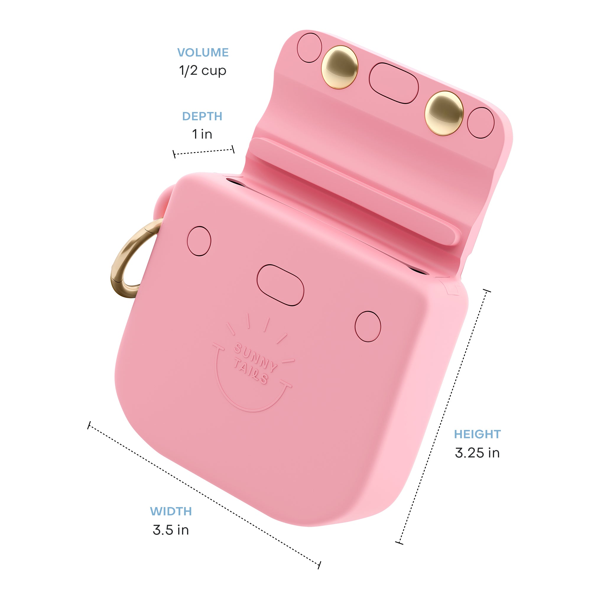 Perfect Pink Snap Dog Treat Pouch | Dog Training Bag | Dog Bag for Treats | Carry Wet or Dry Treats | Silicone Pouch for Dog | Sunny Tails