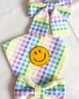 Rainbow Gingham Dog Sailor Bow - SUNNY TAILS