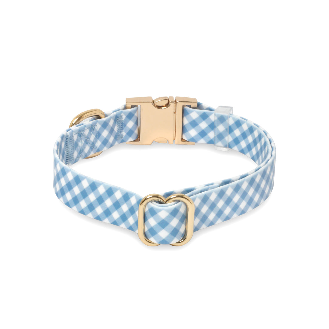 Malibu Blue Gingham Waterproof Dog Collar