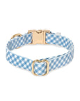 Malibu Blue Gingham Waterproof Dog Collar - SUNNY TAILS