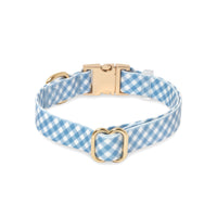 Malibu Blue Gingham Waterproof Dog Collar