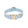 Malibu Blue Gingham Waterproof Dog Collar | Light Blue Quick Release Collar | Available in 3 Sizes | Durable Dog Collars | Shop Sunny Tails
