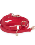 Cherry Red Wide 4 - in - 1 Convertible Hands Free Cloud Dog Leash - SUNNY TAILS