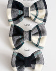 Black & White Flannel Dog Bow Tie - SUNNY TAILS
