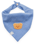 Blue Herringbone Flannel Teddy Bear Dog Bandana - SUNNY TAILS