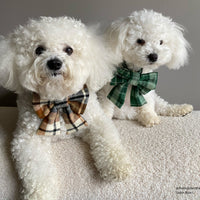 Harvest Plaid Flannel Dog Sailor Bow