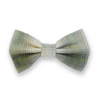 Moss Green Flannel Dog Bow Tie | Snap Over Collar Bow Tie | Shop Sunny Tails