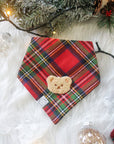 Christmas Flannel Teddy Bear Dog Bandana - SUNNY TAILS
