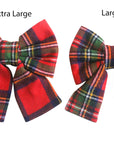 Christmas Plaid Flannel Dog Sailor Bow - SUNNY TAILS