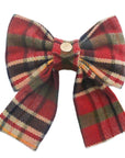 Cocoa Plaid Flannel Dog Sailor Bow - SUNNY TAILS