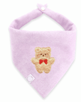 Spring Violet Herringbone Teddy Dog Bandana | Teddy Bear Dog Bandana | Shop Sunny Tails