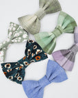 Moss Green Flannel Dog Bow Tie - SUNNY TAILS
