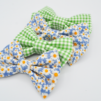 Green Gingham Dog Bow Tie | Snap Over Collar Dog Bow Tie | Shop Sunny Tails
