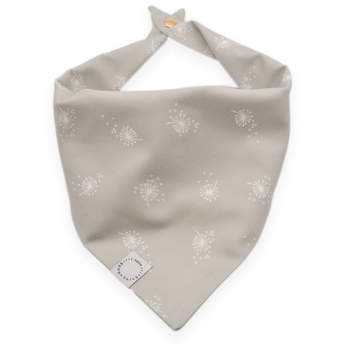 Dandelions Gray Dog Bandana | Floral Dog Bandana | Shop Sunny Tails
