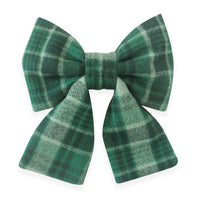 Forest Green Plaid Flannel Dog Sailor Bow | Fall Dog Sailor Bow | Shop Sunny Tails