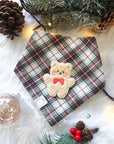 Holly Jolly Plaid Teddy Dog Bandana - SUNNY TAILS