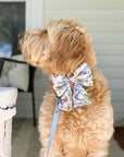 Floral Checkmate Gingham Dog Sailor Bow - SUNNY TAILS