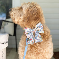 Floral Checkmate Gingham Dog Sailor Bow