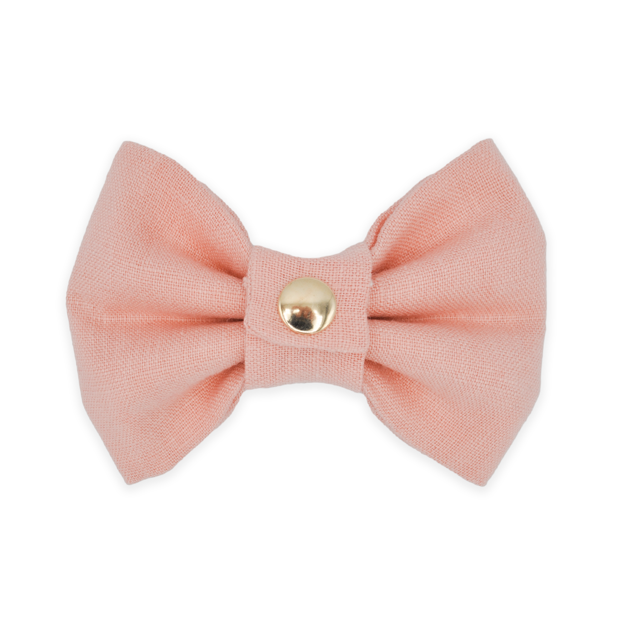 Peach Pink Linen Dog Bow Tie | Snap Over Collar Dog Bow Tie | Shop Sunny Tails