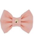 Peach Pink Linen Dog Bow Tie - SUNNY TAILS