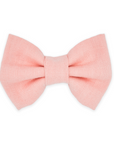 Peach Pink Linen Dog Bow Tie | Snap Over Collar Dog Bow Tie | Shop Sunny Tails