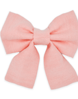 Peach Pink Linen Dog Sailor Bow - SUNNY TAILS