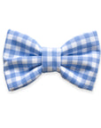 Periwinkle Blue Gingham Dog Bow Tie  | Spring Snap Over Collar Bow Tie | Shop Sunny Tails