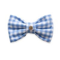 Periwinkle Blue Gingham Dog Bow Tie | Spring Snap Over Collar Bow Tie | Shop Sunny Tails